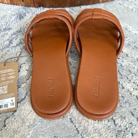 OLUKAI Tiare Women's Slide Sandals Premium Leather & Stylish Fox/Fox size 10 - Picture 6 of 9